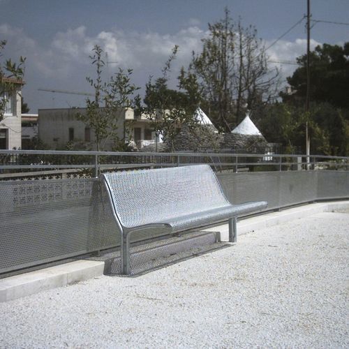 Moderne Bank für den öffentlichen Raum - 325E - Euroform K. Winkler GmbH - Edelstahl / mit Rückenlehne / ohne Armlehnen