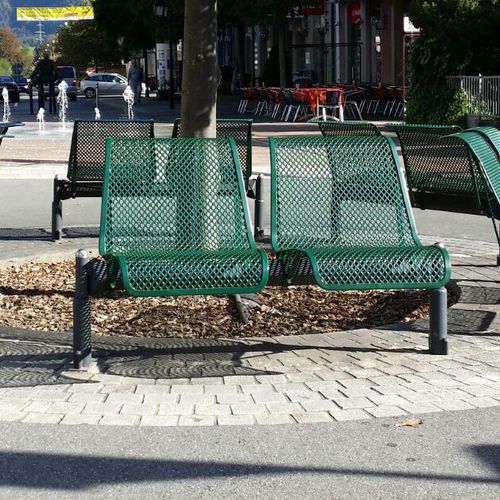 Traversenbank / galvanisiertem Stahl - DOMINO - Euroform K. Winkler GmbH - 3 Plätze / Zweisitzer / 1 Platz