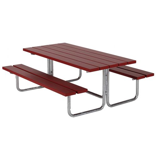 Moderne Tischgarnitur - VENUS MINI  - Euroform K. Winkler GmbH - Laubholz / galvanisiertem Stahl / für Außenbereich
