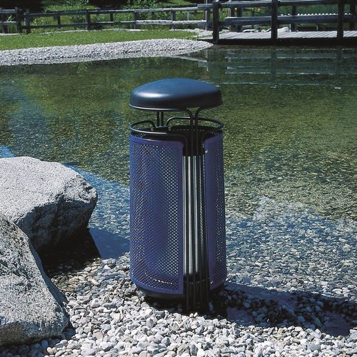 Park-Abfallbehälter - AMBIENTE - Euroform K. Winkler GmbH - bodenstehend / Stahl / Holz