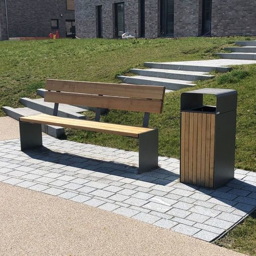 Park-Abfallbehälter - NEO - Euroform K. Winkler GmbH - freistehend / Laubholz / Stahl