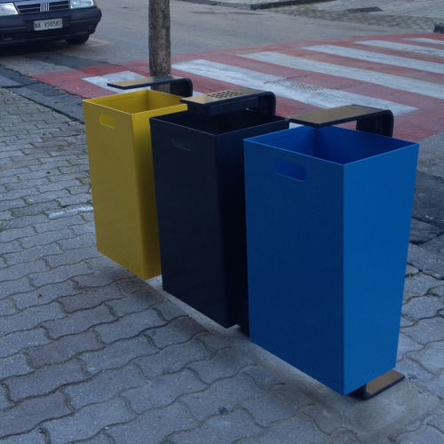 Park-Abfallbehälter - ZETACESTINO - Euroform K. Winkler GmbH - galvanisiertem Stahl / Stahlblech / mit integriertem Aschenbecher