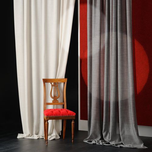 Streifenmuster-Gardine - UTOPIA  - Agena Srl - Wolle / Leinen / Polyester