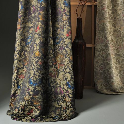 Möbelstoff - LA GHIRLANDATA  - Agena Srl - für Vorhänge / Blumenmotive / Polyester