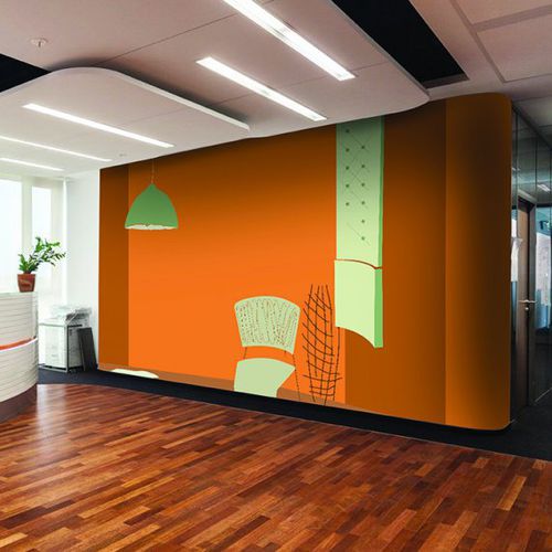 Moderne Tapete - CJAISE FOND ORANGE - Agena Srl - Vlies / Motiv / waschbar