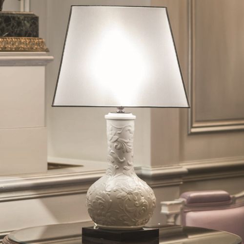 Tischlampe - CHARME - Le Porcellane - Stoff / Porzellan / klassisch