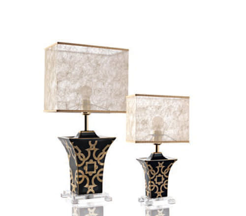 Tischlampe - TARSIA - Le Porcellane - Muranoglas / Stoff / PVC