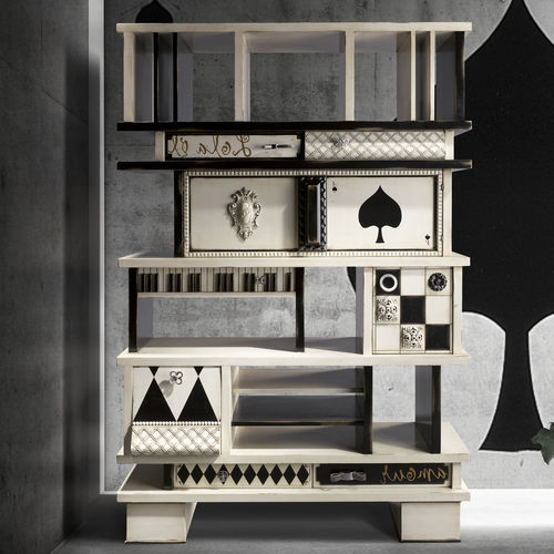 Bücherregal / originelles Design - VINTAGE - LOLA GLAMOUR - Holz / maßgefertigt / weiß