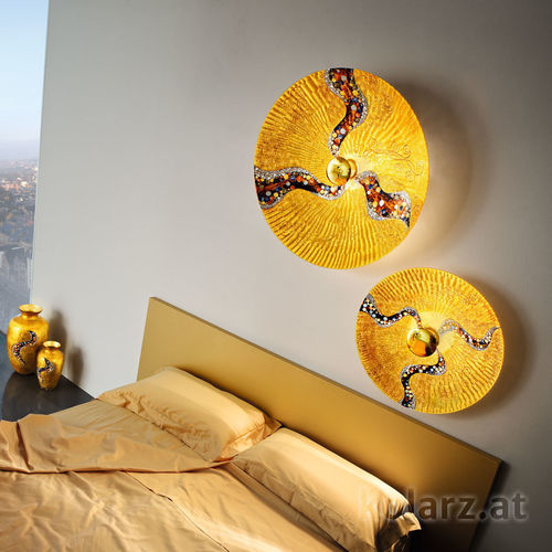 Wandleuchte / originelles Design - LUNA - Kolarz - für den Innenraum / Messing mit Goldauflage / Glas