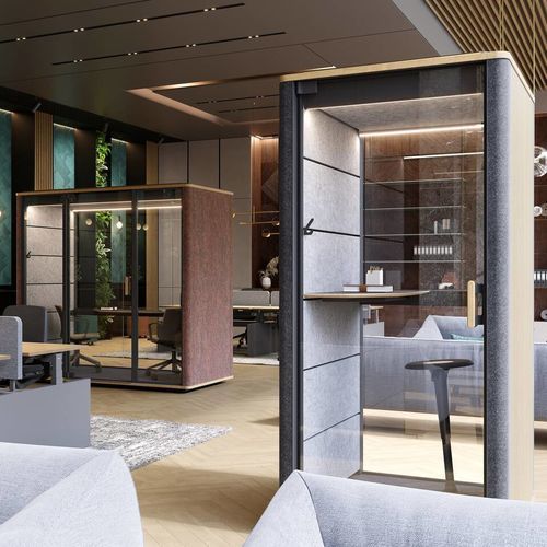 Modulierbares POD-Büro - CERENE - Ahrend - Akustik / Radialventilatoren / Stoff