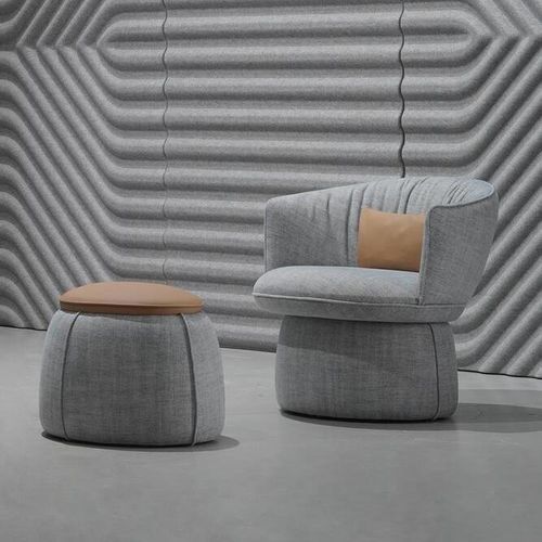 Moderner Sessel - BUSSOLA - Ahrend - Stoff / rund / Polster