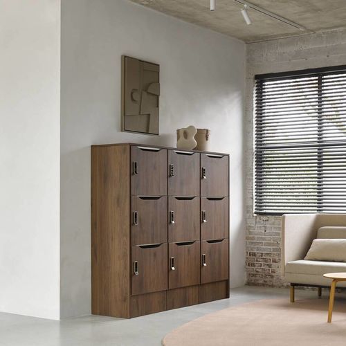 Metall-Garderobenschrank - TECHO HYLL - Ahrend - Holz / mit Schlüssel / für öffentliche Einrichtungen