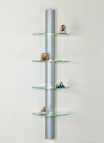 Wandmontiertes Regal - MATRIX 600-2000 - SDB Vitrinebouw BV - modern / anodisiertes Aluminium / Glas