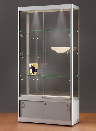 Moderne Vitrine - 315 1000 WITH STORAGE - SDB Vitrinebouw BV - Glas / Holz / anodisiertes Aluminium