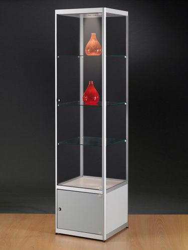 Moderne Vitrine - MPC 500 WITH STORAGE - SDB Vitrinebouw BV - Glas / Holz / anodisiertes Aluminium
