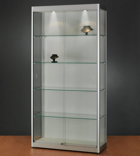 Moderne Vitrine - 315 1000 WITH BACKPANEL - SDB Vitrinebouw BV - Glas / Holz / anodisiertes Aluminium