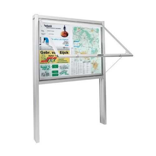 Werbeträger mit hohen Beinen - 1553 27xA4  - SDB Vitrinebouw BV - für Außenbereich / Magnet / Glas