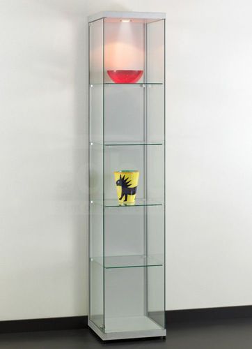Moderne Vitrine - DITO 40 WITH BACKPANEL - SDB Vitrinebouw BV - Glas / anodisiertes Aluminium / beleuchtet
