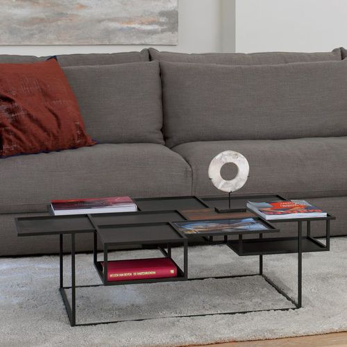 Moderner Couchtisch - VANITY - Linteloo - MDF / Gestell aus heißlackiertem Stahl / mit Stauraum