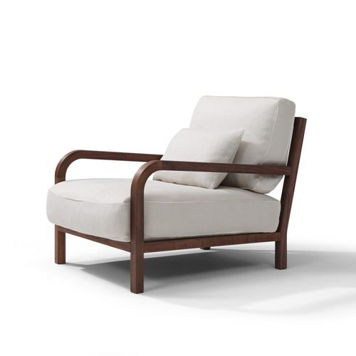 Moderner Sessel - DARIO - Linteloo - Leder / Stoff / Nussbaum