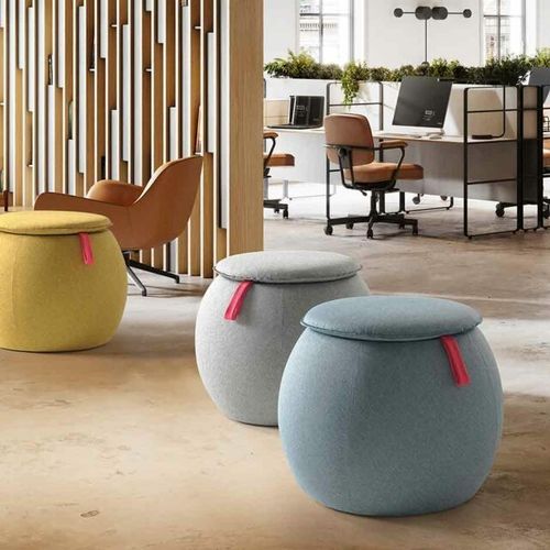 Modernes Sitzkissen - SNOWPOUF - Caimi Brevetti SpA - Stoff / rund / Polster