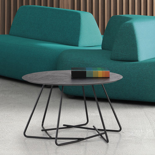 Moderner Couchtisch - SUSU  - Caimi Brevetti SpA - HPL / Gestell aus bemaltem Stahl / rund
