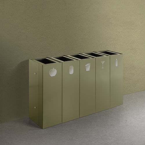 Park-Abfallbehälter - MAXIMO MODULAR - Caimi Brevetti SpA - System / aus lackiertem Stahl / mit Deckel
