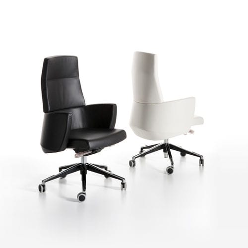 Moderner Chefsessel - GLAMOUR - Manerba - Leder / mit Kopfstütze / höhenverstellbar