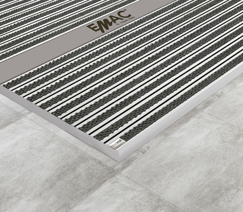 Eingangsmatte für Gewerbegebrauch - NOVOMAT® CUSTOM PLATE - EMAC - Edelstahl / Schmutzfang