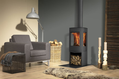 Holz-Kaminofen - DIK GEURTS FOLKE EA/RS - DIK GEURTS - mit 3 Sichtseiten / modern / Stahl