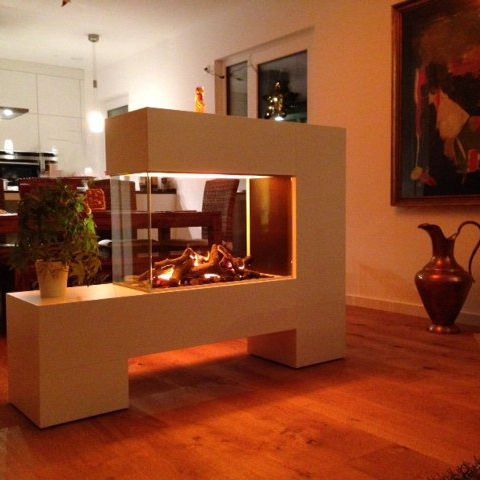 Elektrokamin - ASPECT-13-L100 de Luxe - Kamin-Design GmbH & Co KG Ingolstadt - freistehend / Insel / mit 3 Sichtseiten