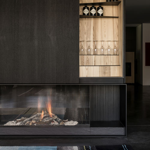 Erdgaskamin - AVENUE MF 1300-60 GHE 3S - Metalfire Architectural fireplaces - Propan / Einbau / bodenstehend