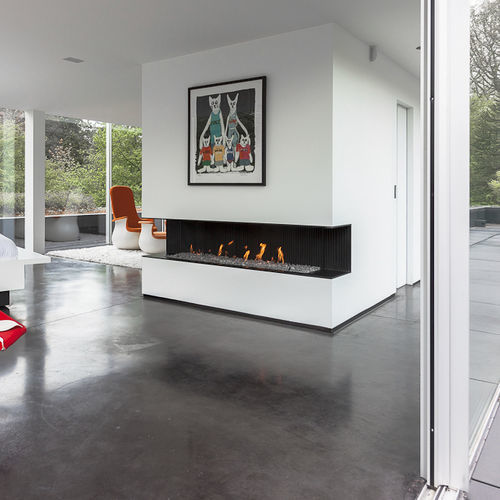 Gaskamin - URBAN - Metalfire Architectural fireplaces - Einbau / mit 3 Sichtseiten / offene Feuerstelle