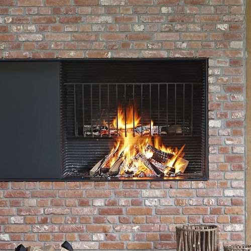 Holzkamin - UNIVERSAL BBQ 1 - Metalfire Architectural fireplaces - Einbau / Einseitig / für Garten