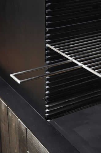 Holzkamin - UNIVERSAL BBQ DETAIL - Metalfire Architectural fireplaces - Einbau / Einseitig / für Garten