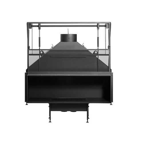Geschlossene Feuerstelle / Holz - UNIVERSAL MF 1050-50 W 1S - Metalfire Architectural fireplaces - mit 1 Sichtseite / Metall / Glas