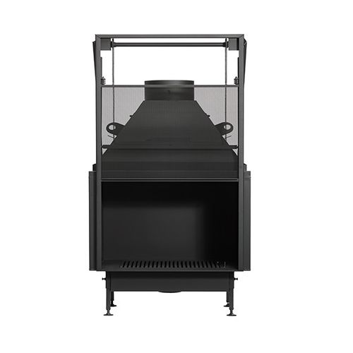 Geschlossene Feuerstelle / Holz - UNIVERSAL MF 1050-75 W 1S - Metalfire Architectural fireplaces - mit 1 Sichtseite / Metall / Glas