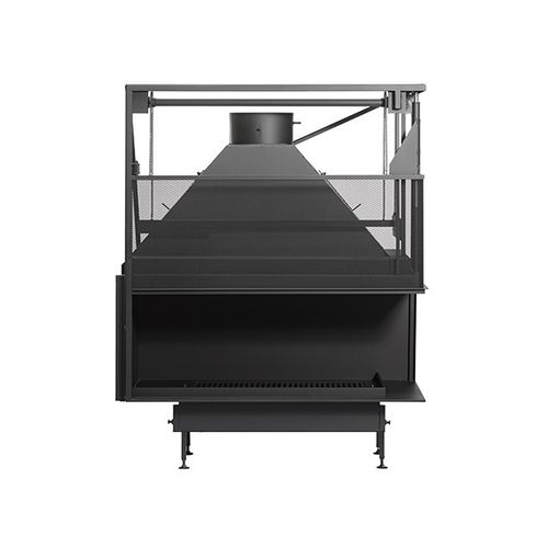 Geschlossene Feuerstelle / Holz - UNIVERSAL MF 1300-50 W 2S - Metalfire Architectural fireplaces - mit 1 Sichtseite / Metall / Glas