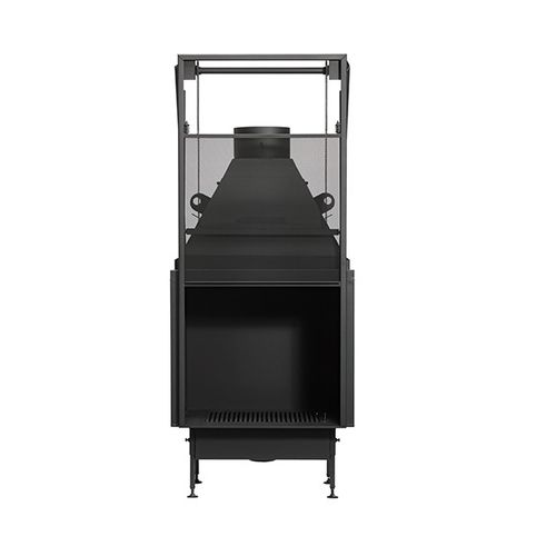 Geschlossene Feuerstelle / Holz - UNIVERSAL MF 740-75 W BBQ - Metalfire Architectural fireplaces - mit 1 Sichtseite / Metall / Glas
