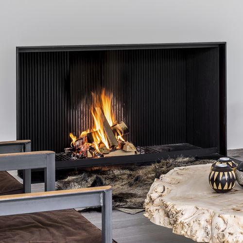 Holzkamin - UNIVERSAL MF 1050-75 W 1S - Metalfire Architectural fireplaces - eingebaut / bodenstehend / Einseitig