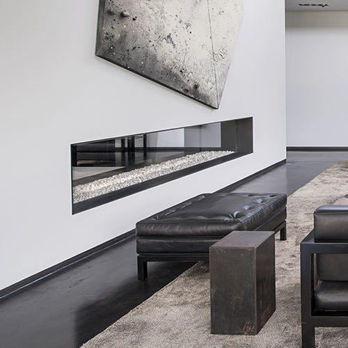 Gaskamin - URBAN MF G TUNNEL  - Metalfire Architectural fireplaces - Einbau / bodenstehend / doppelseitig
