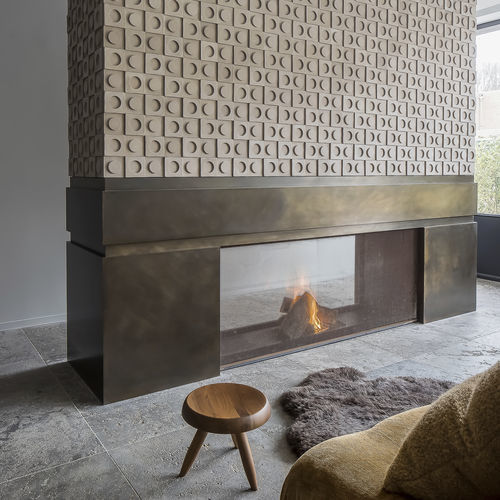 Holzkamin - UNIVERSAL - Metalfire Architectural fireplaces - Einbau / bodenstehend / doppelseitig