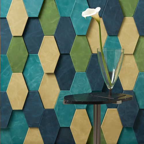 Dekorplatte für Wand - POLYGONE - Cuir au Carré - für Möbel / für Decke / Wand
