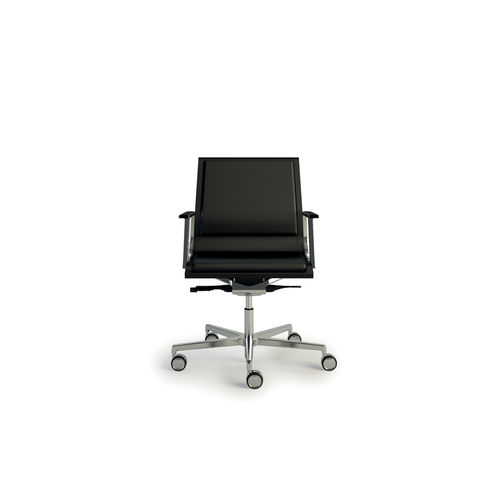 Moderner Bürosessel - NULITE - LUXY - Leder / Stoff / Aluminium