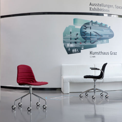 Moderner Bürostuhl - EPOCA - LUXY - Stoff / Leder / Polypropylen