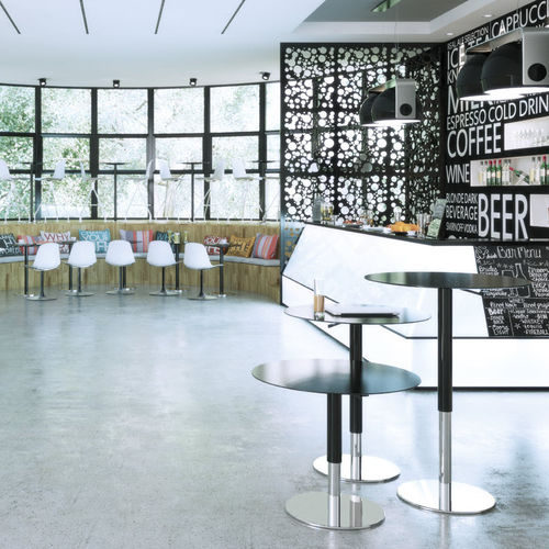 Moderner Bistrotisch - INCOLLECTION : INTONDO - LUXY - Edelstahl / HPL / MDF