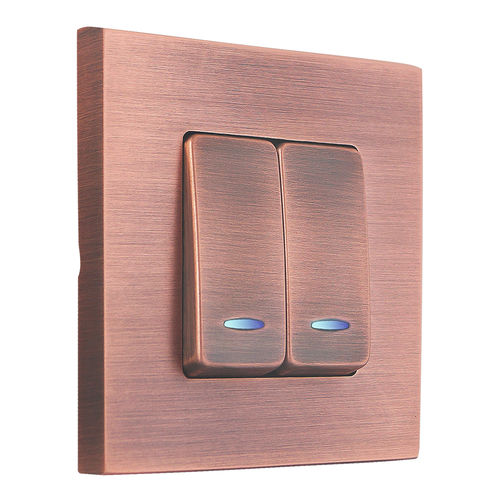 Druckschalter - FEDE Switch & Light - Einbau / doppelt / gebürstetes Messing