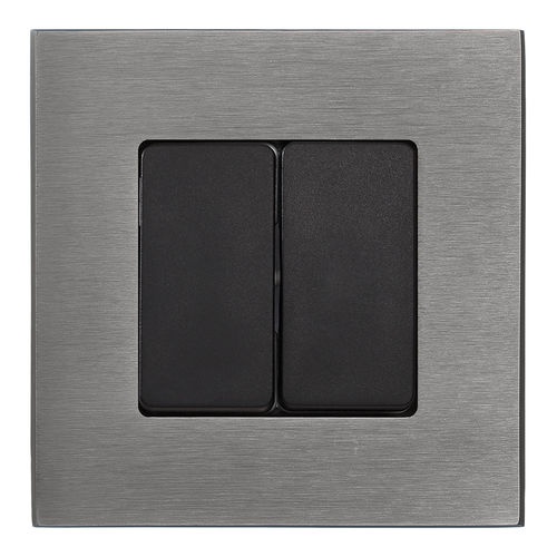 Druckschalter - FEDE Switch & Light - Einbau / doppelt / gebürstetes Messing