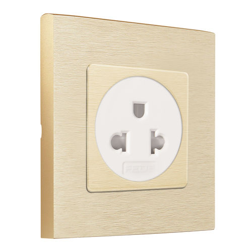 Wandmontierte Steckdose - EURO-AMERICAN  - FEDE Switch & Light - Unterputz / gebürstetes Messing / modern