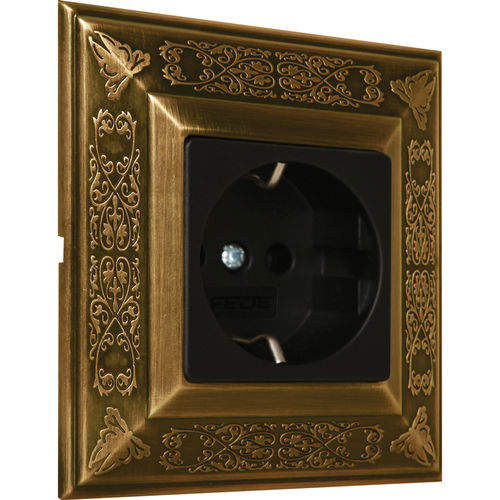 Wandmontierte Steckdose - FEDE Switch & Light - Unterputz / Messing / klassisch